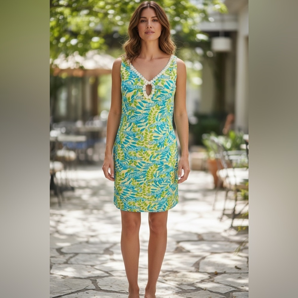 Lilly Pulitzer Mimosa The Everglades Alligator Print Shift Dress